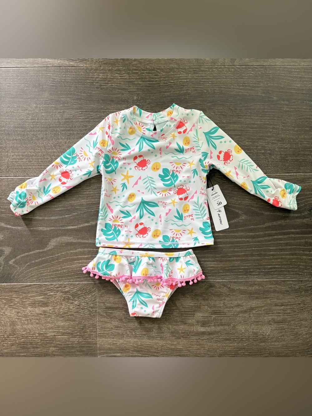 Feather 4 Arrow Sandy Toes Baby L/S Swim Set - Size 18-24 Months NEW!